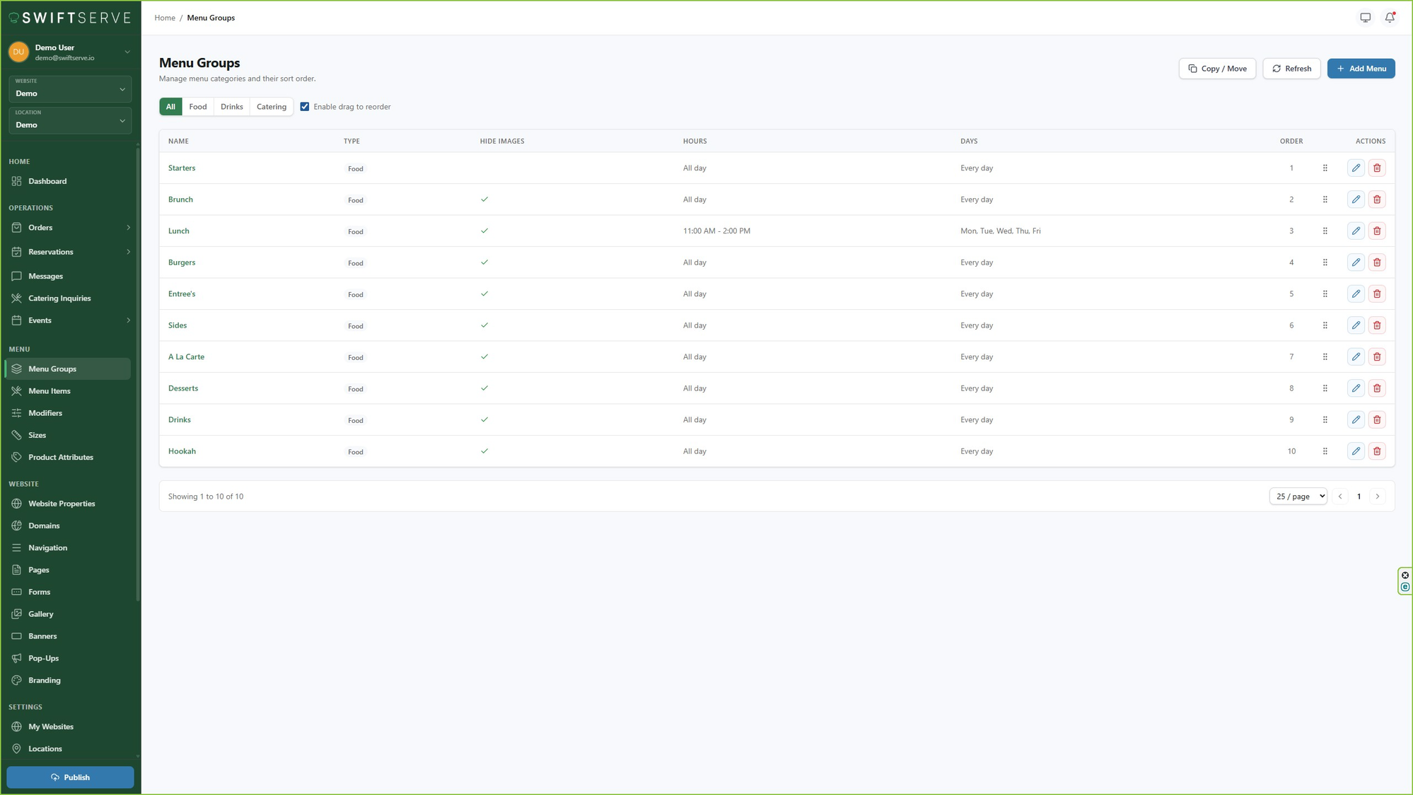 Drag-and-Drop Menu Builder